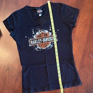 Harley-Davidson Black and Orange Logo Tee M